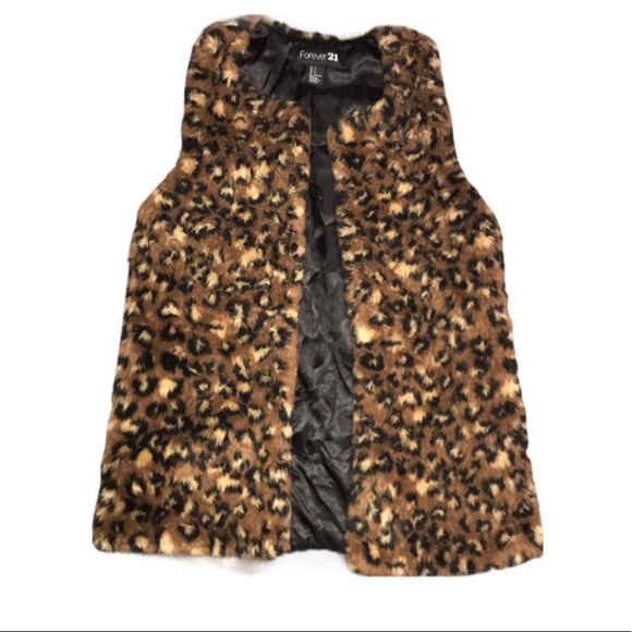 F21 Leopard Print Vest Size Small - Picture 1 of 4